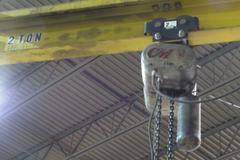 Post Mount 2-Ton Capacity Jib Crane with CM Lodestar Electric Chain Hoist