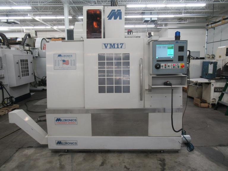 Milltronics VM17 CNC Vertical Machining Center, 15,000 RPM Spindle, Chip Auger