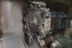 Haas ST-20SSY CNC Turning Center with 5000 RPM SS Spindle, Live Milling, Y & C Axis,  High Pressure Coolant, 24 Station Turret, Tool Presetter, Tailstock, and Chip Conveyor