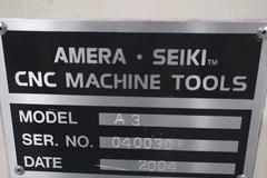 Amera Seiki A-3 CNC Vertical Machining Center with Side Mount Tool Changer, Chip Auger and Fanuc Control