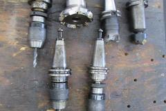 CAT 40 Tool Holders, Including (3) Keyless Drill Chucks, (3) Shell Mill Holders