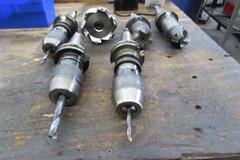 CAT 40 Tool Holders, Including (3) Keyless Drill Chucks, (3) Shell Mill Holders