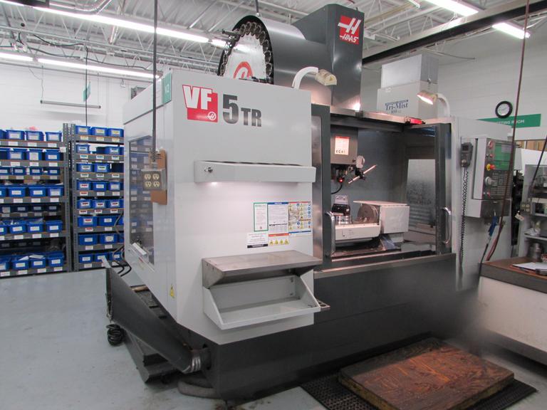 Haas VF-5/50TR 5-Axis CNC Vertical Machining Center w 210mm Built-In Trunnion Table, 30 Station Tool Changer, 50 Taper, with Probing and TSC