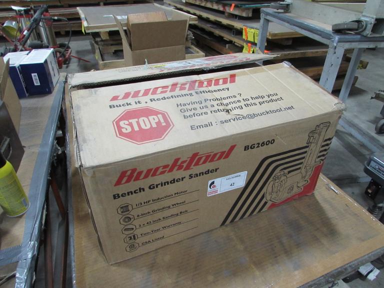 New, In Box, Buck Tool BG2600 Bench Grinder/Sander