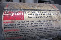 Dayton 8" Bench Grinder With Stand. 