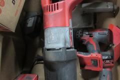 Power Tools Including (2) Dynabrade Pneumatic Drills, Milwaukee Cordless & Corded Tools and More
