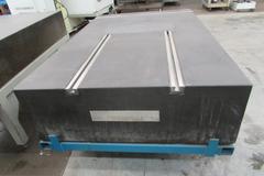 Collins MicroFlat 48" x 72" x 16" Granite Surface Plate with Stand and T-Slotted Inserts.  31" Surface Height