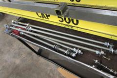 10', 500lb Capacity Monorail Cranes, (2) with Trollies.  Metal Cart Included
