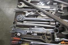 Assorted Hand Tools, Wrenches, Ratchets, Clamps, 60" Tanker Bar & More