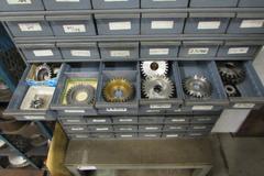 Gear Shaper Cutters in 96 Drawer Metal cabinet with Stand