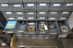 Gear Shaper Cutters in 96 Drawer Metal cabinet with Stand