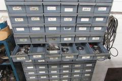 Gear Shaper Cutters in 96 Drawer Metal cabinet with Stand