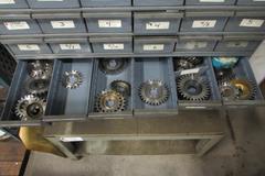Gear Shaper Cutters in 96 Drawer Metal cabinet with Stand