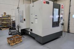 Haas EC-400 CNC 4-Axis Horizontal Machining Center with (2) Station Pallet Changer, 15,000 RPM Spindle, Full 4th Axis, 1000 PSI Through Spindle Coolant, High Speed Machining, and Probing.