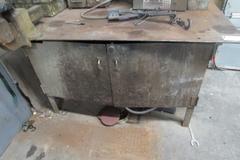 Metal Bench with 5" Bench Vise and Misc Interior Contents (Ovens NOT Included)