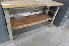 Maple Top Workbench with Lower Shelf