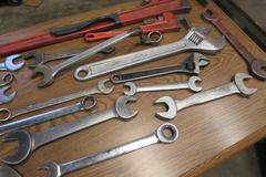 Large Wrenches Including 48" Pipe Wrench