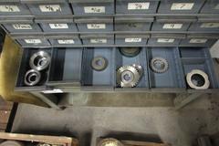 Gear Shaper Cutters in 96 Drawer Metal cabinet with Stand
