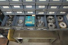 Gear Shaper Cutters in 96 Drawer Metal cabinet with Stand