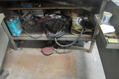 Metal Bench with 5" Bench Vise and Misc Interior Contents (Ovens NOT Included)
