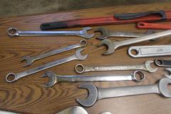 Large Wrenches Including 48" Pipe Wrench