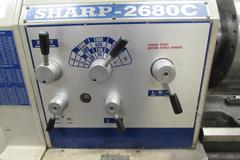 Sharp 2680C Engine Lathe with 16" 3 Jaw Chuck Acu-Rite Digital Readout, Taper Attachment, 2-Speed Tailstock