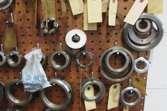 Pegboard Wall Rack with  Threaded Rings for Thread Mills