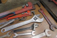 Large Wrenches Including 48" Pipe Wrench