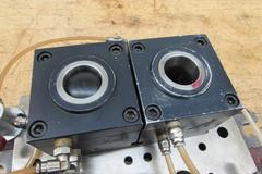 (2) Pneumatic 5C Collet Fixtures With Valves & Mounting Plate