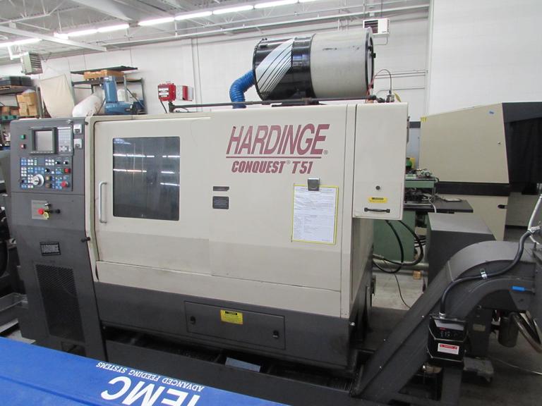 Hardinge Conquest T51 CNC Turning Center w Live Milling, Sub-Spindle, High Pressure Coolant, Spego Bar Feed