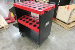 Huot Tool Scoot 40 Taper Tool Cart, Tool Vise, (2) 24 Station Tool Shelves, Lower Shelf, side Shelf, Casters