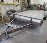 Tandem Axle Steel Deck 18' Trailer, 8-1/2" Between Fenders, Ball Coupler, Tongue Jacks, No Ramps