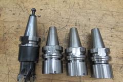 BT30 BIG-PLUS Tool Holders: (3) Collet Type and (1) Shell Mill Type with Cutter