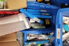 Bin Rack of Assorted Perishable Cutting Tools and Insert Tools (Some New) as Shown