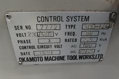 Okamoto 124Z 12" x 24" 3-Axis Hydraulic Surface Grinder with Incremental Downfeed, Electromagnetic Chuck and Coolant Tank