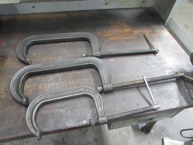 Williams 12" C-Clamps, (2) and (1) Wilton 8" C-Clamp