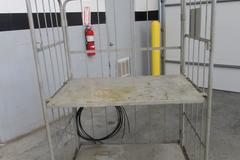 3-Sided Metal Cart with Removable Shelf