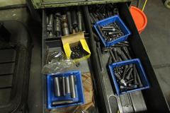 10-Drawer Cabinet With Contents, Collets, Fasteners, Clamping Hardware, Endmills