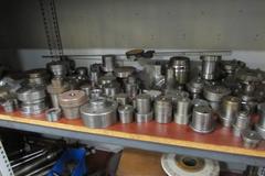 Cabinets and Contents of Cabinets (#14,15,16): Grinding Wheels Collets Sine Bars, Round Magnetic Chucks, 2 Jaw Chuck and More