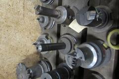 Table With CAT 50 Tool Holders and Rack, Angle Plate