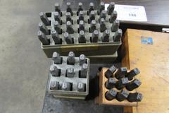 Starrett Gage Block Set, Partial Gage Bock Set, (2) Vee Blocks, Letter and Number Punches (3 Sets)