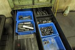 10-Drawer Cabinet With Contents, Collets, Fasteners, Clamping Hardware, Endmills