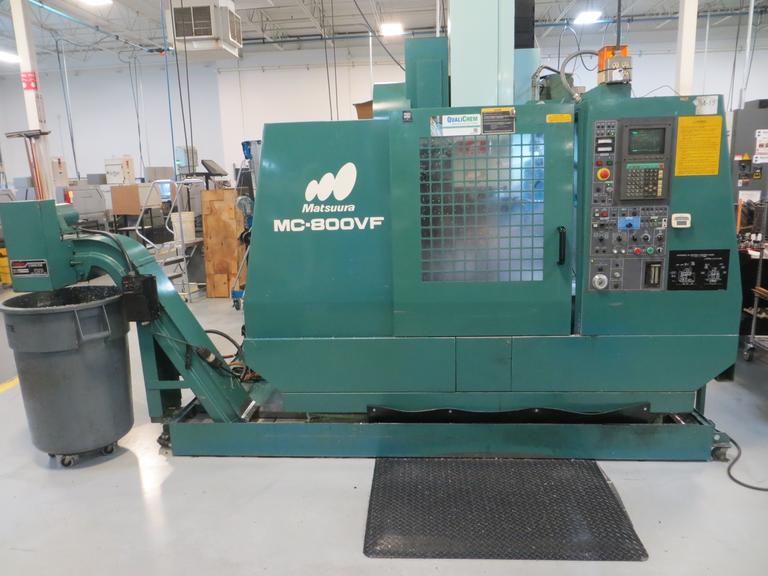 Matsuura MC-800VF CNC Vertical Machining Center with Yasnac i-80 CNC Control, 30-Station Tool Changer, Chip Conveyor, Spindle Chiller