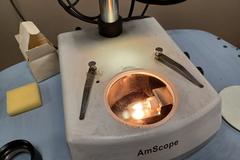 AmScope Stereo Zoom Microscope with Camera, Light Sources and Cart