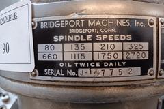 Bridgeport 1J Vertical Milling Machine with Newall Sapphire DRO
