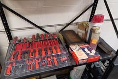 Shelf With Contents of Com-A-Long, Tools, Organizers, etc