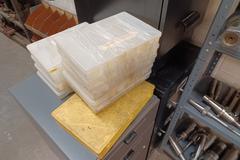 Shelf with Contents, Miscellaneous arbors, Tools, Fasteners, File Cabinets, and Organizers