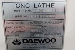 Daewoo Puma 250BX CNC Turning Center with Fanuc 18-T Control, Chuck, Tailstock and More