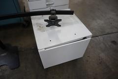 Aticio and Savin Copiers with Triple Monitor Mount with Space Heater and Cabinet