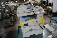 Aticio and Savin Copiers with Triple Monitor Mount with Space Heater and Cabinet